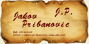 Jakov Pribanović vizit kartica